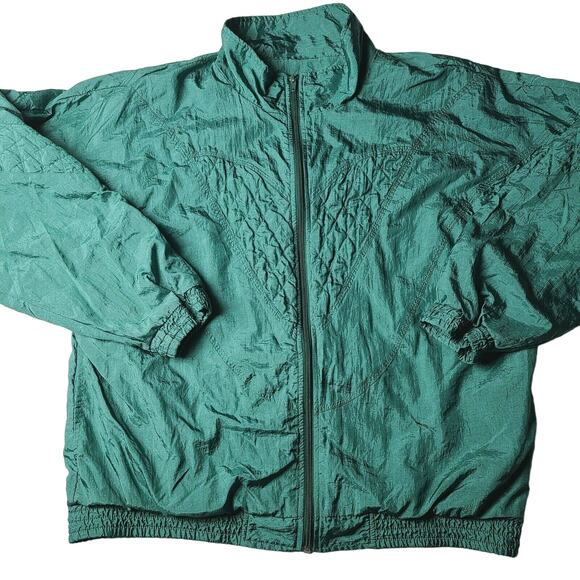 Vintage Bocoo Windbreaker Full Zip Track Jacket Womens Size XL Lined Retro Green - Picture 1 of 8